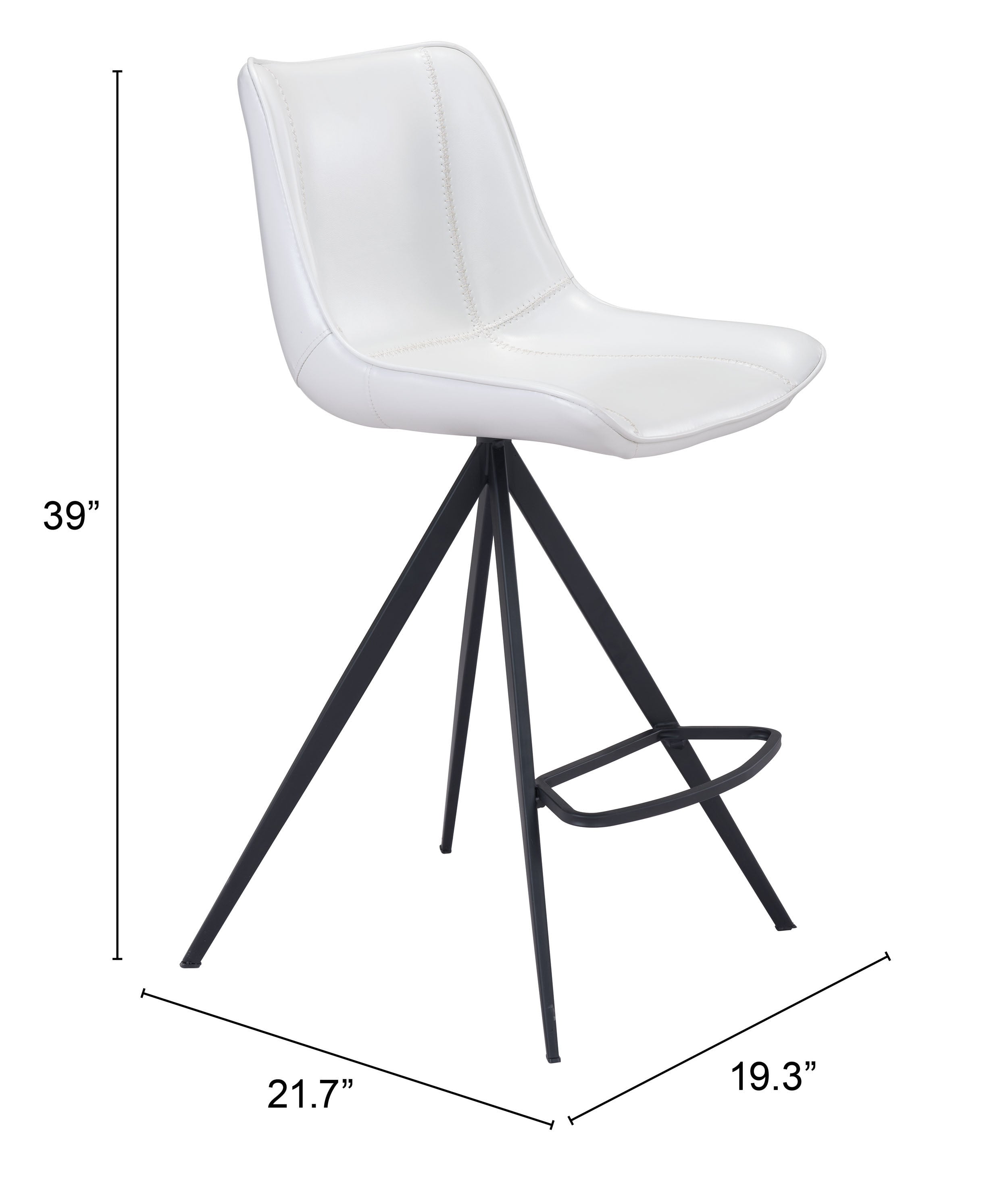 Aki Counter Stool White & Black