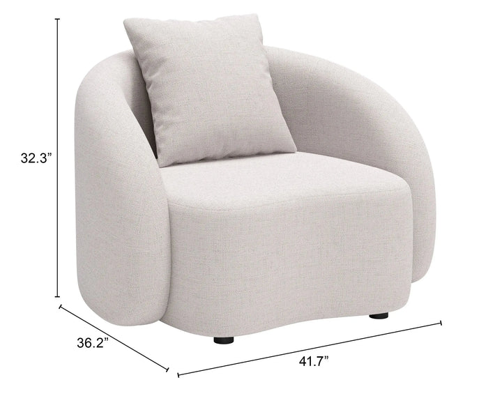 Sunny Isles Accent Chair Beige – Durable Outdoor Olefin & Aluminum | Patio & Lounge | Trufairs