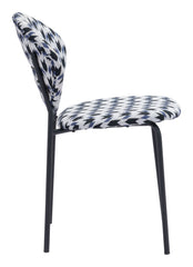 Clyde Dining Chair Geometric Print & Black