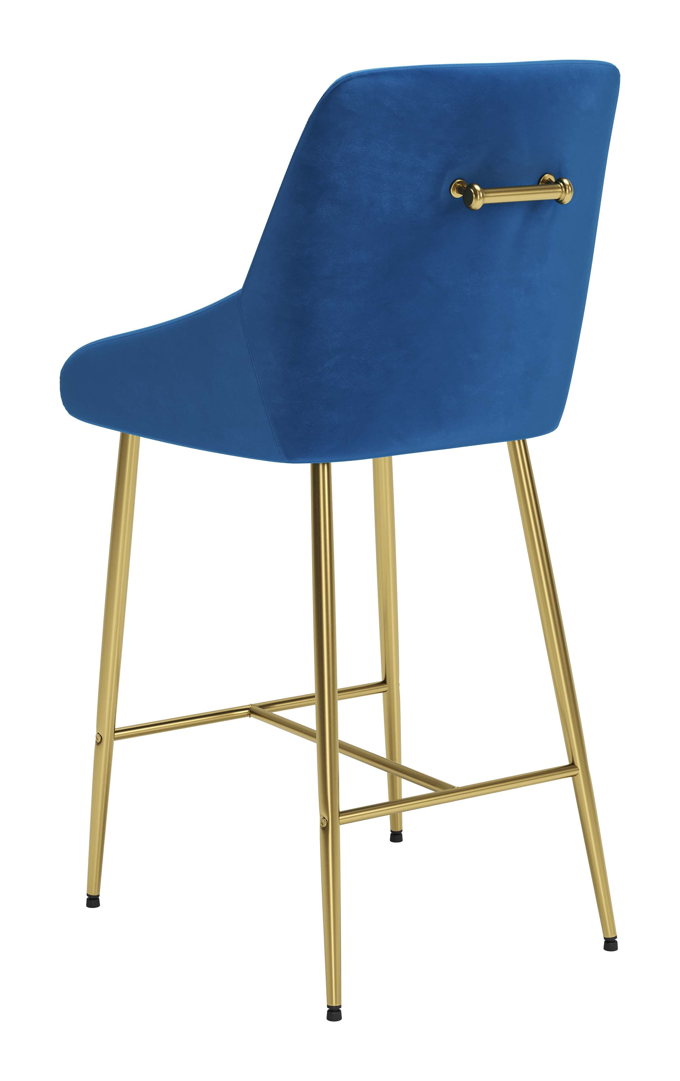 Madelaine Counter Stool Navy Blue & Gold