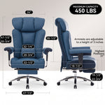 Big and tall office chair dimensions with 550 lb weight capacity and adjustable height