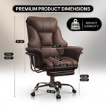 Big and tall office chair dimensions with 550 lb weight capacity and adjustable height