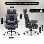 Big and tall office chair dimensions with 550 lb weight capacity and adjustable height