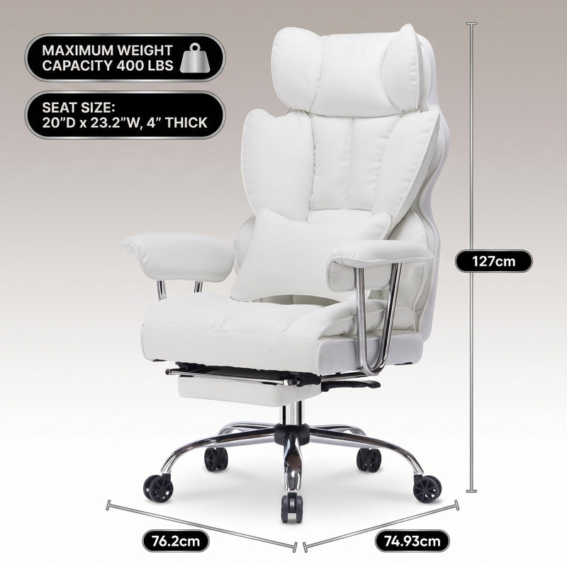 Big and tall office chair dimensions with 550 lb weight capacity and adjustable height