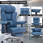 Office chair headrest support with dual-layer armrests and contoured seat cushion