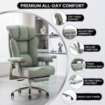 Office chair headrest support with dual-layer armrests and contoured seat cushion