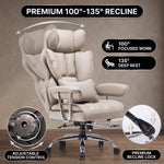 Office chair headrest support with dual-layer armrests and contoured seat cushion