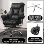 Reinforced metal base with smooth rolling casters on the big and tall office chair