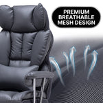 Reinforced metal base with smooth rolling casters on the big and tall office chair