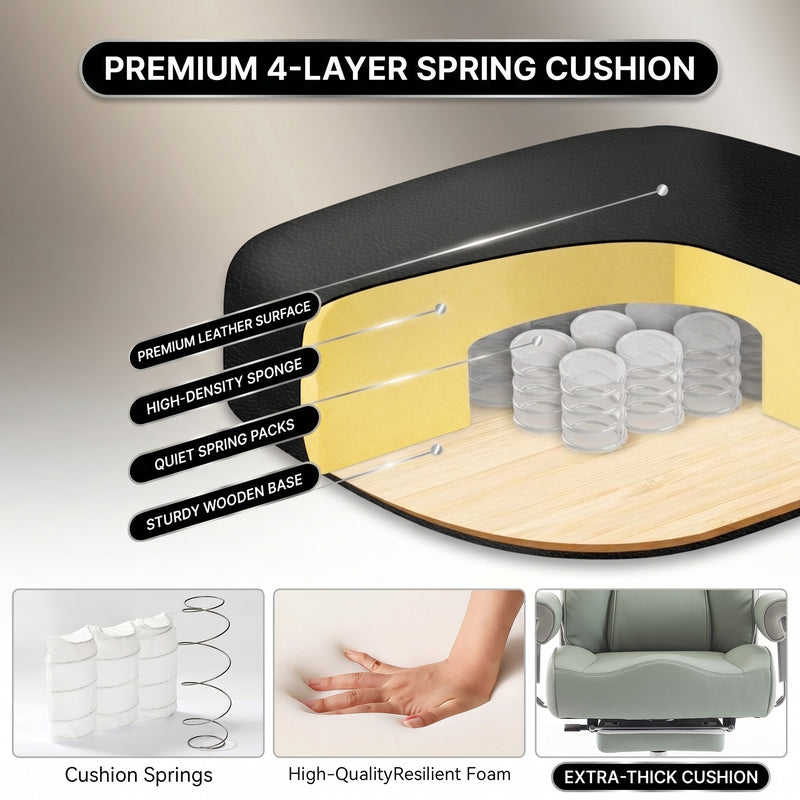Reinforced metal base with smooth rolling casters on the big and tall office chair