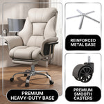 Reinforced metal base with smooth rolling casters on the big and tall office chair