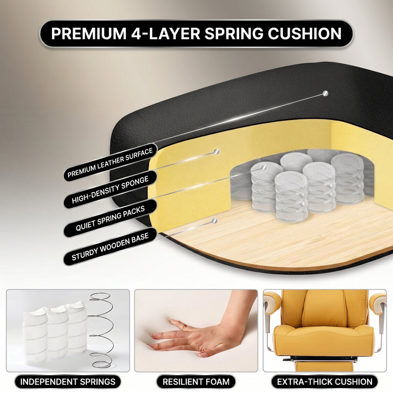 Reinforced metal base with smooth rolling casters on the big and tall office chair
