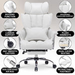 Premium PU leather and high-resilience foam materials of the office chair