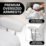 Big and tall office chair reclining from 90 to 130 degrees with footrest extended