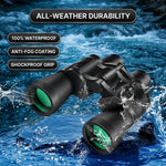 Close-up of 18mm wide eyepiece on high-powered binoculars with 10-180X zoom
