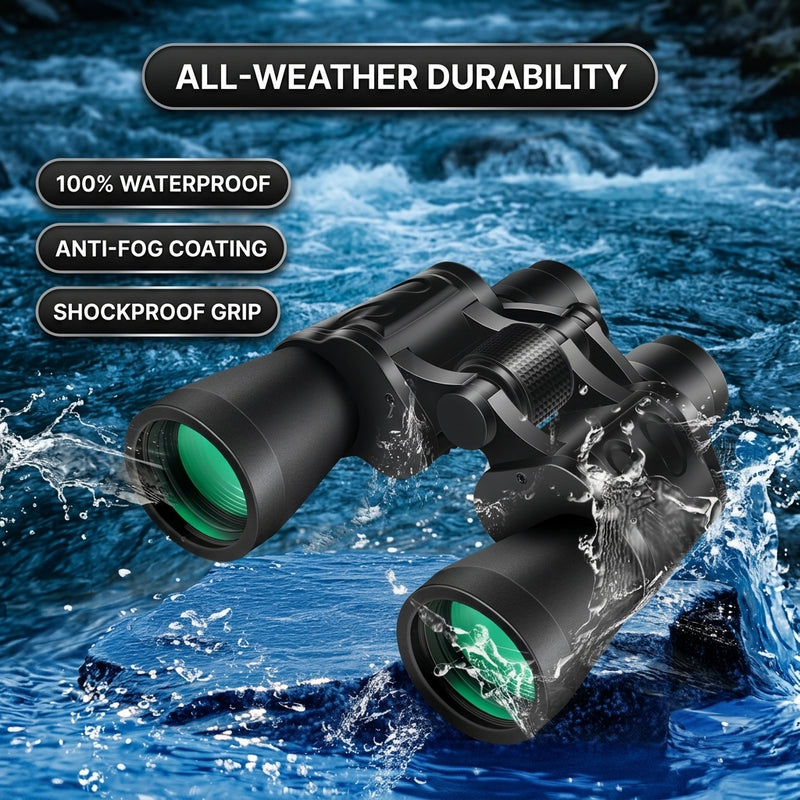 Close-up of 18mm wide eyepiece on high-powered binoculars with 10-180X zoom