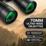Close-up of 18mm wide eyepiece on high-powered binoculars with 10-180X zoom