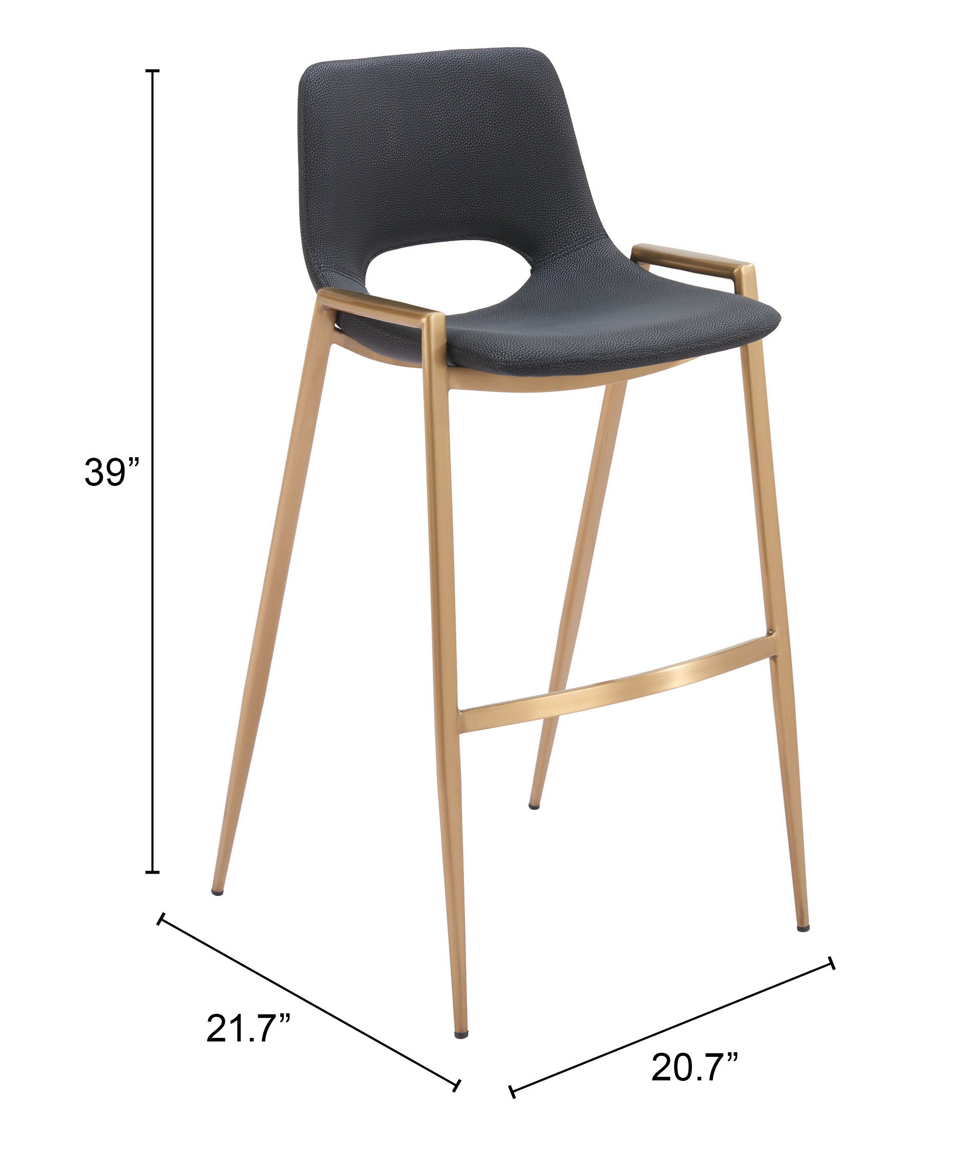 Desi Barstool Black & Gold