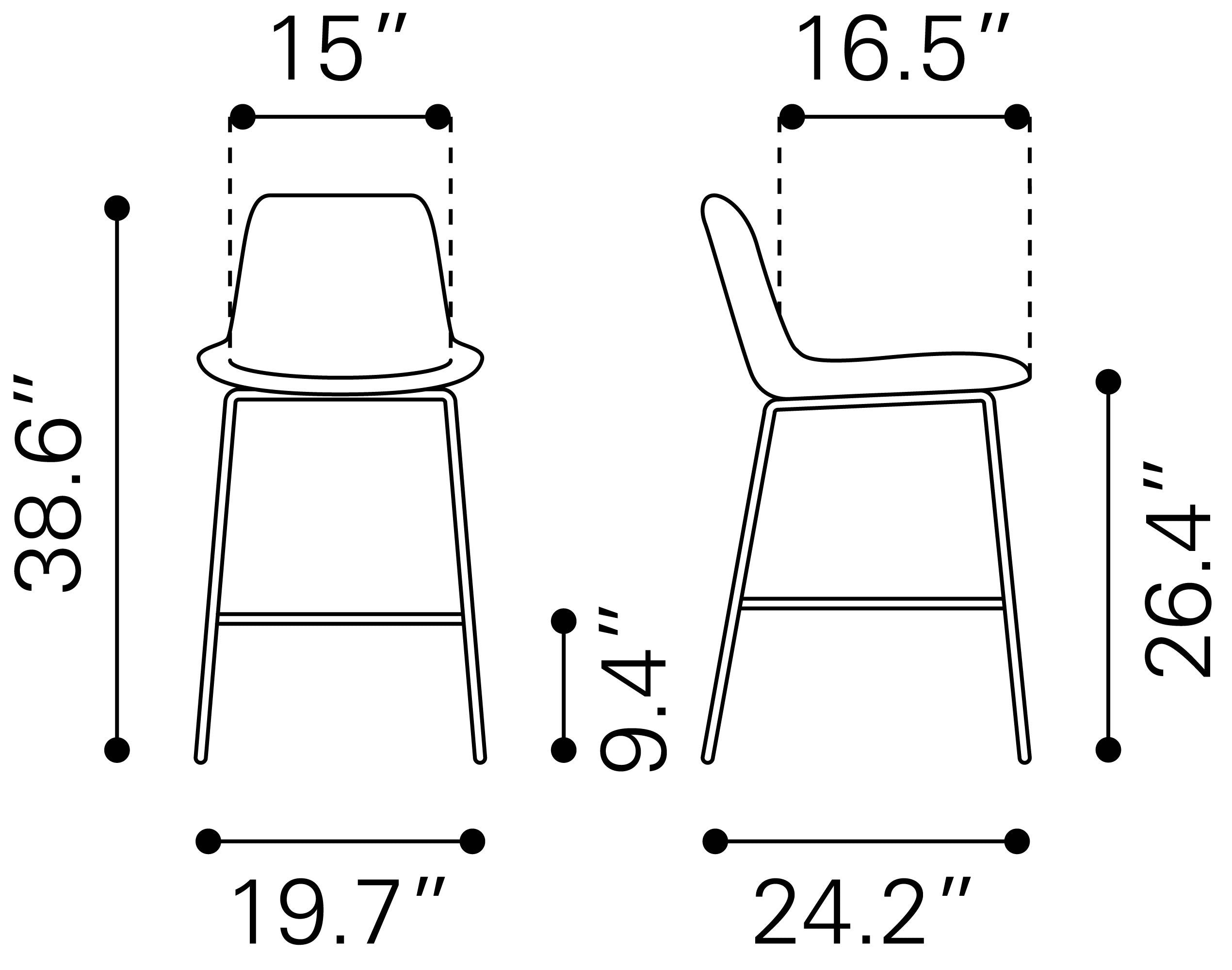 Tony Counter Stool Green & Gold