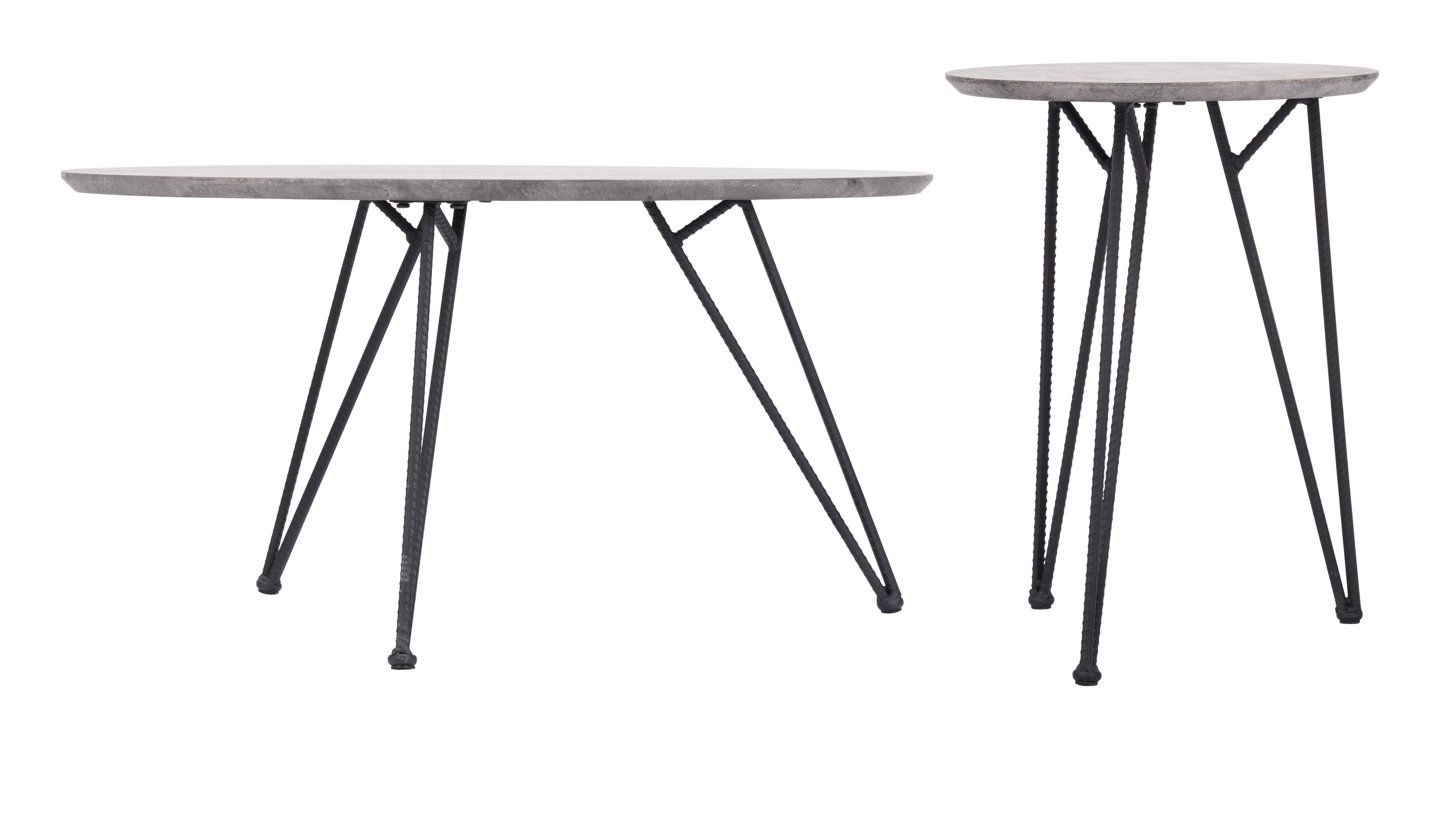 Kerris Coffee Table Set (2-Piece) Gray & Black