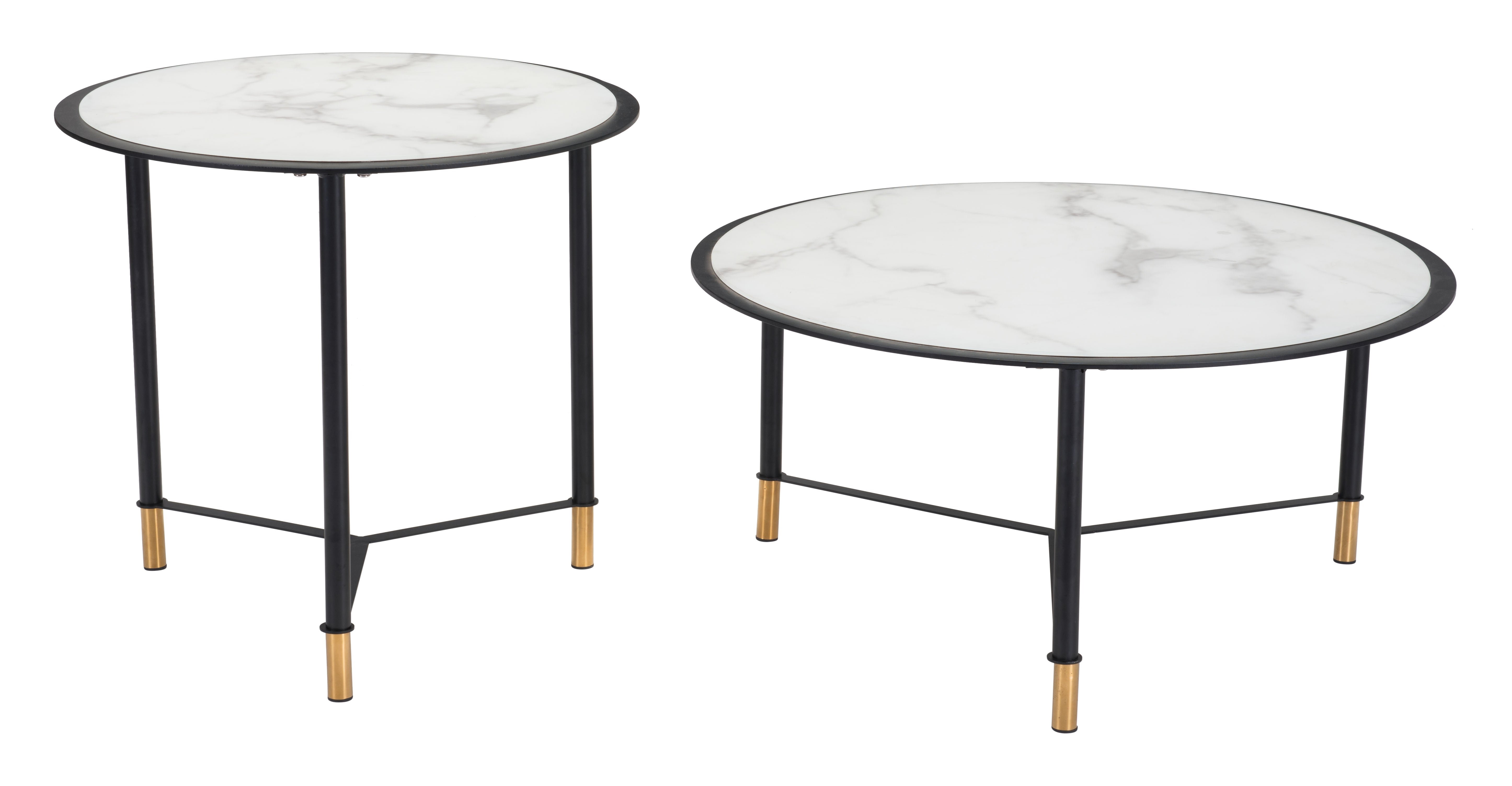 Davis Coffee Table Set White & Black