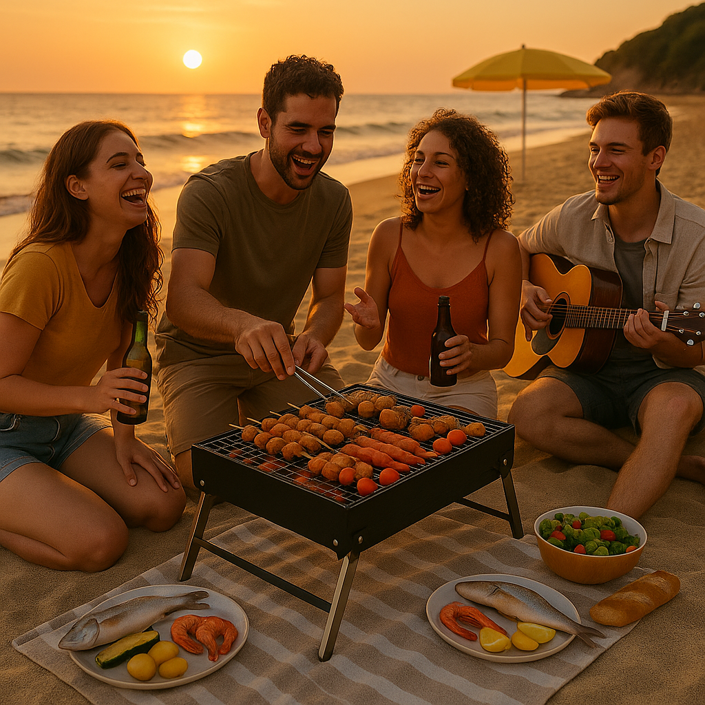 Compact Foldable Charcoal BBQ Grill with Stainless Steel Grate and Quick Setup