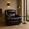 Brown Leather Manual Reclining Chair - Premium Comfort for TV Watching & Relaxation