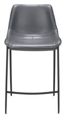 Magnus Counter Stool (Set of 2) Dark Gray & Black