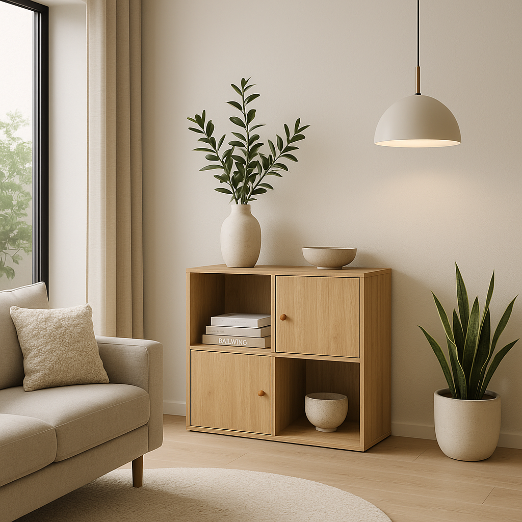 Household Decor 3-Tier Bookcase with Cabinets