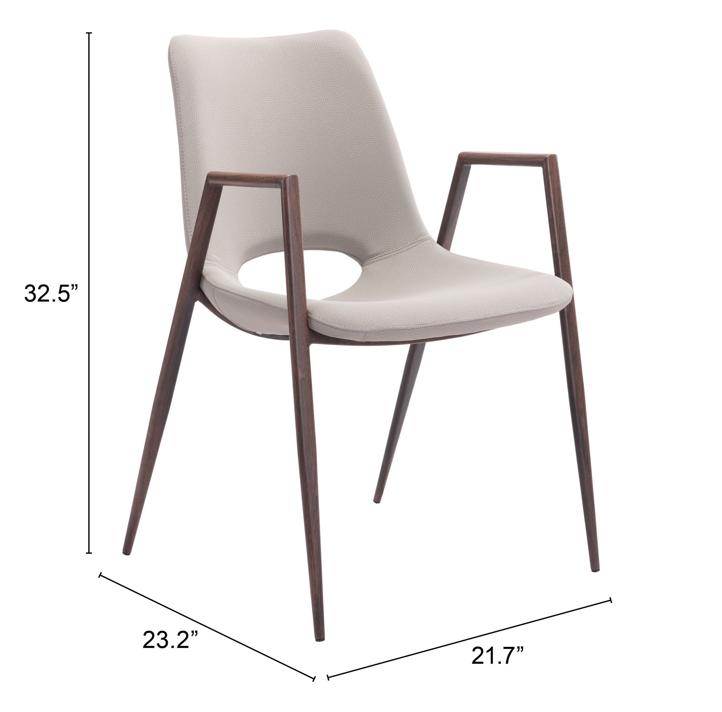 Desi Dining Chair Beige & Walnut