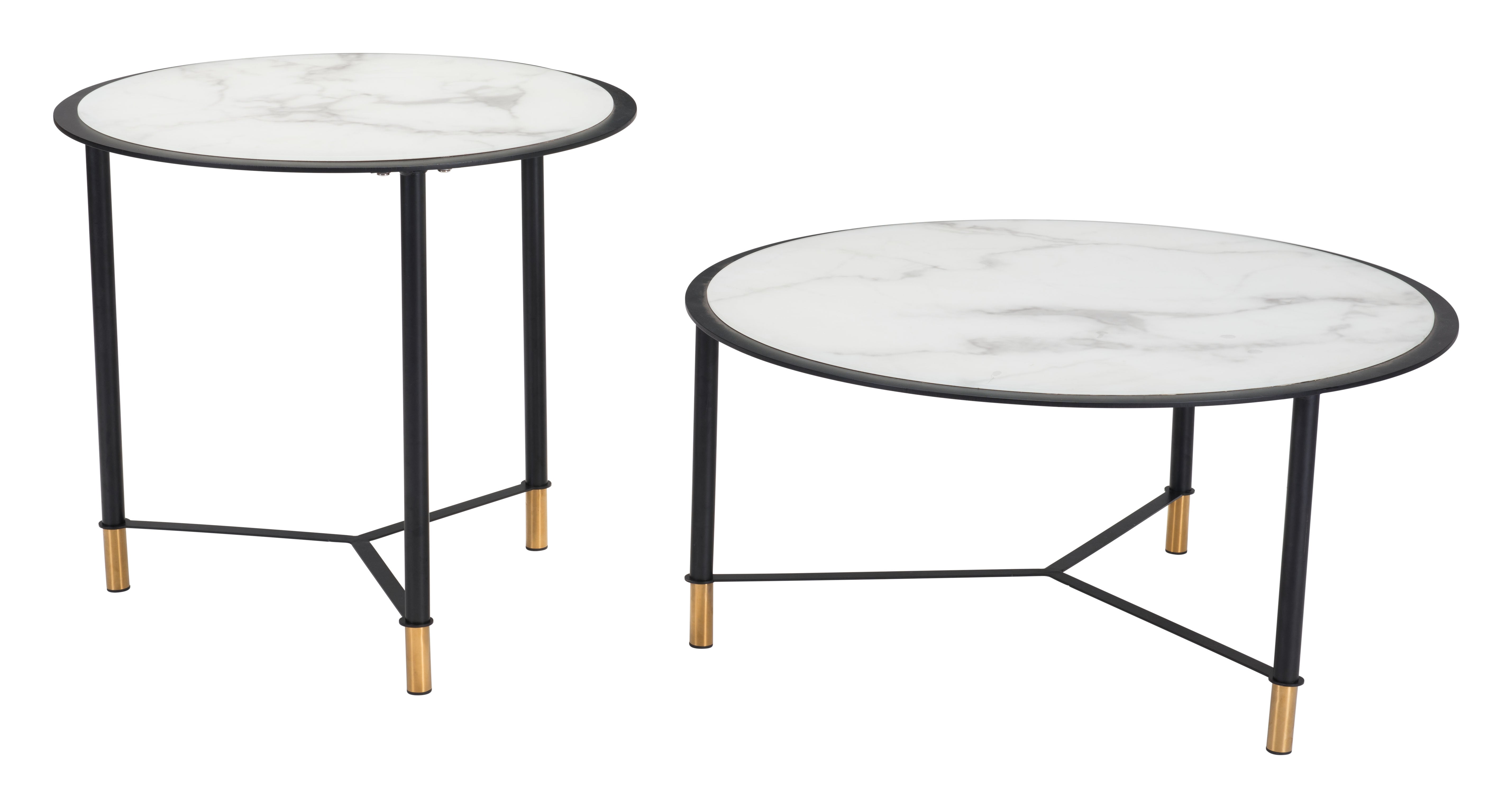 Davis Coffee Table Set White & Black