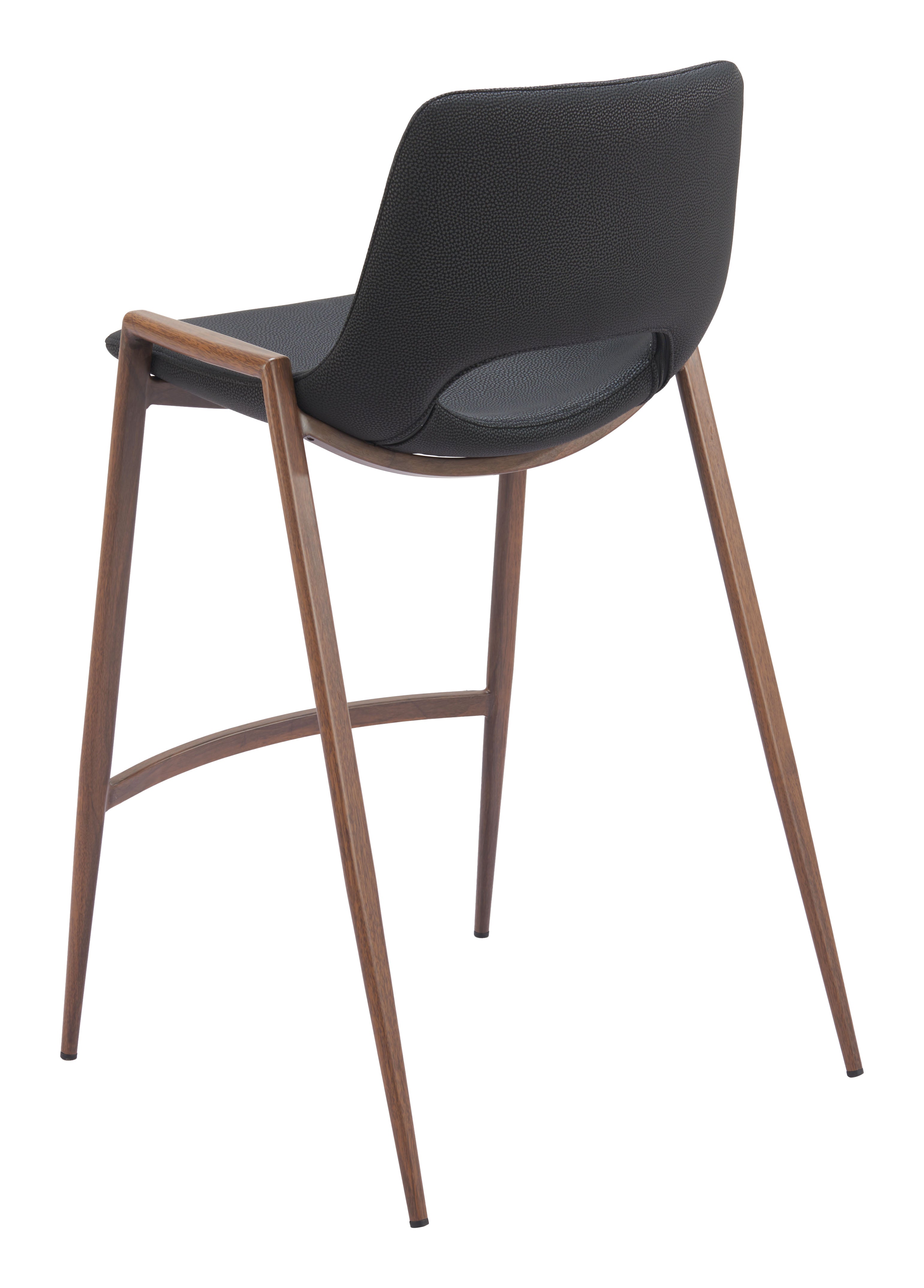 Desi Counter Stool Black & Walnut