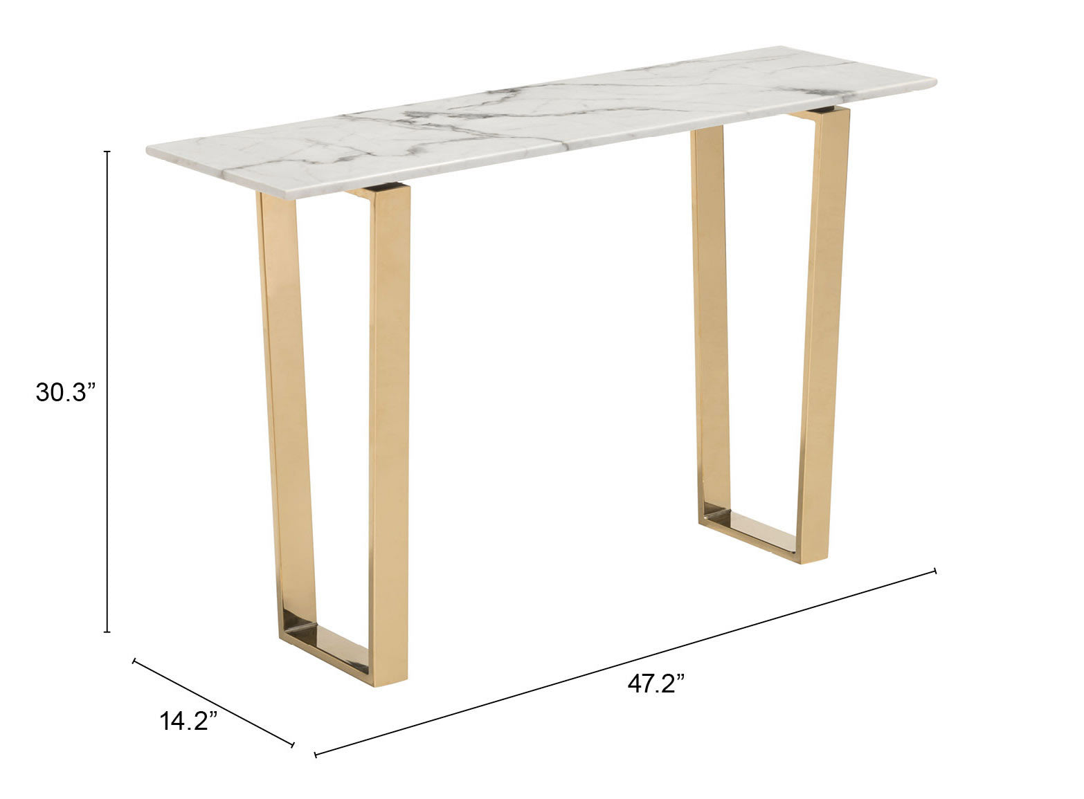 Atlas Console Table White & Gold