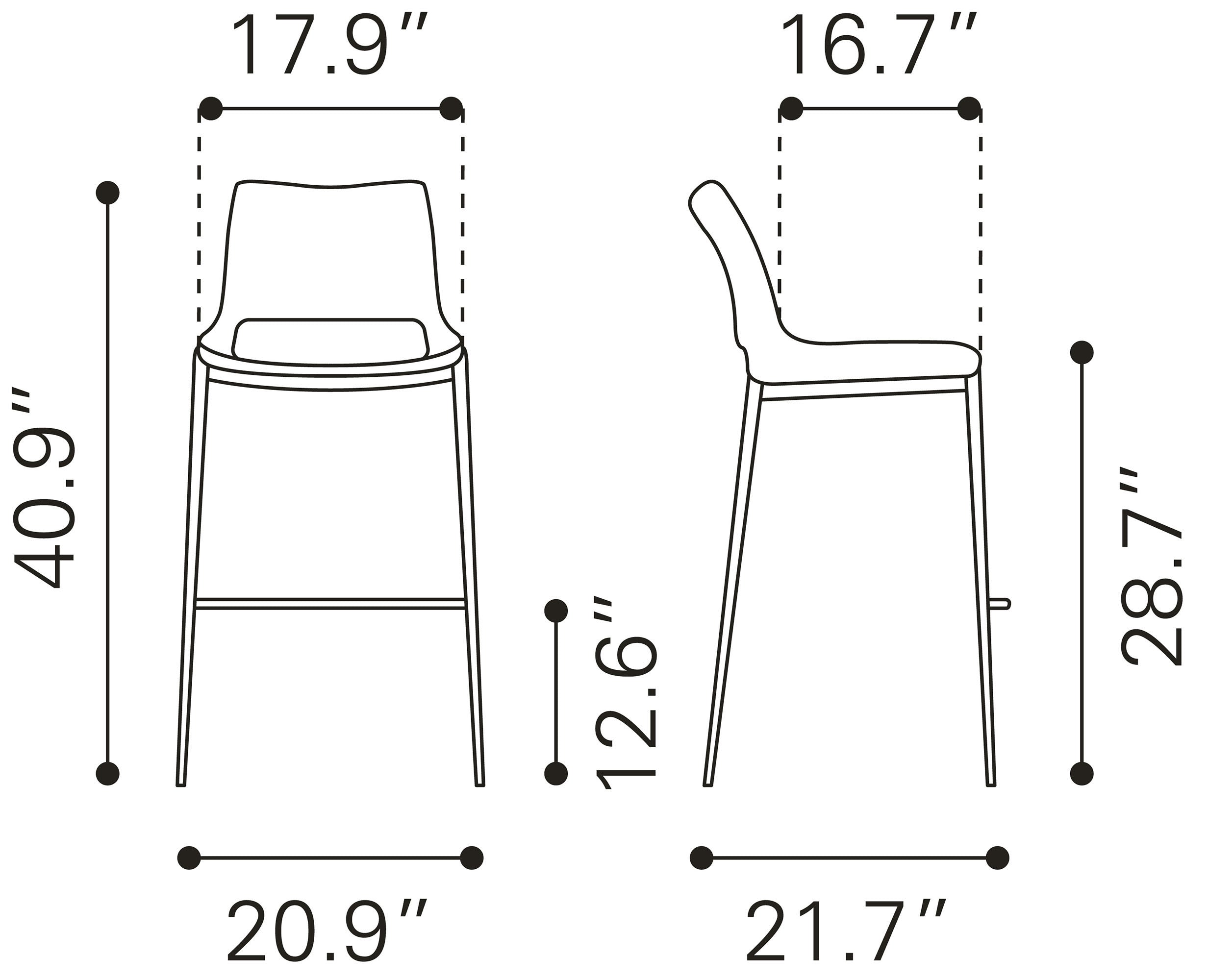 Ace Barstool White & Silver