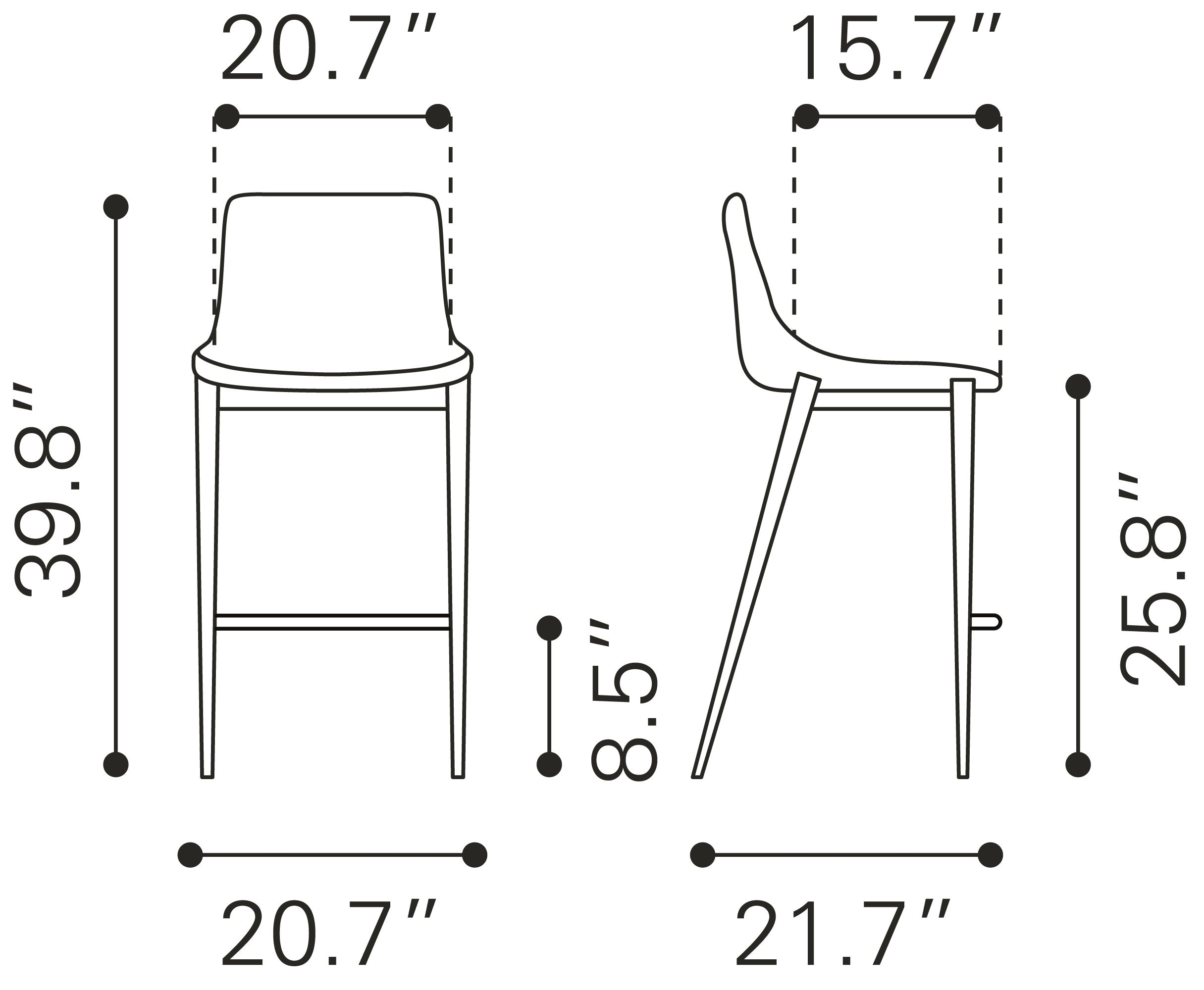 Magnus Counter Stool Slate Gray & Walnut