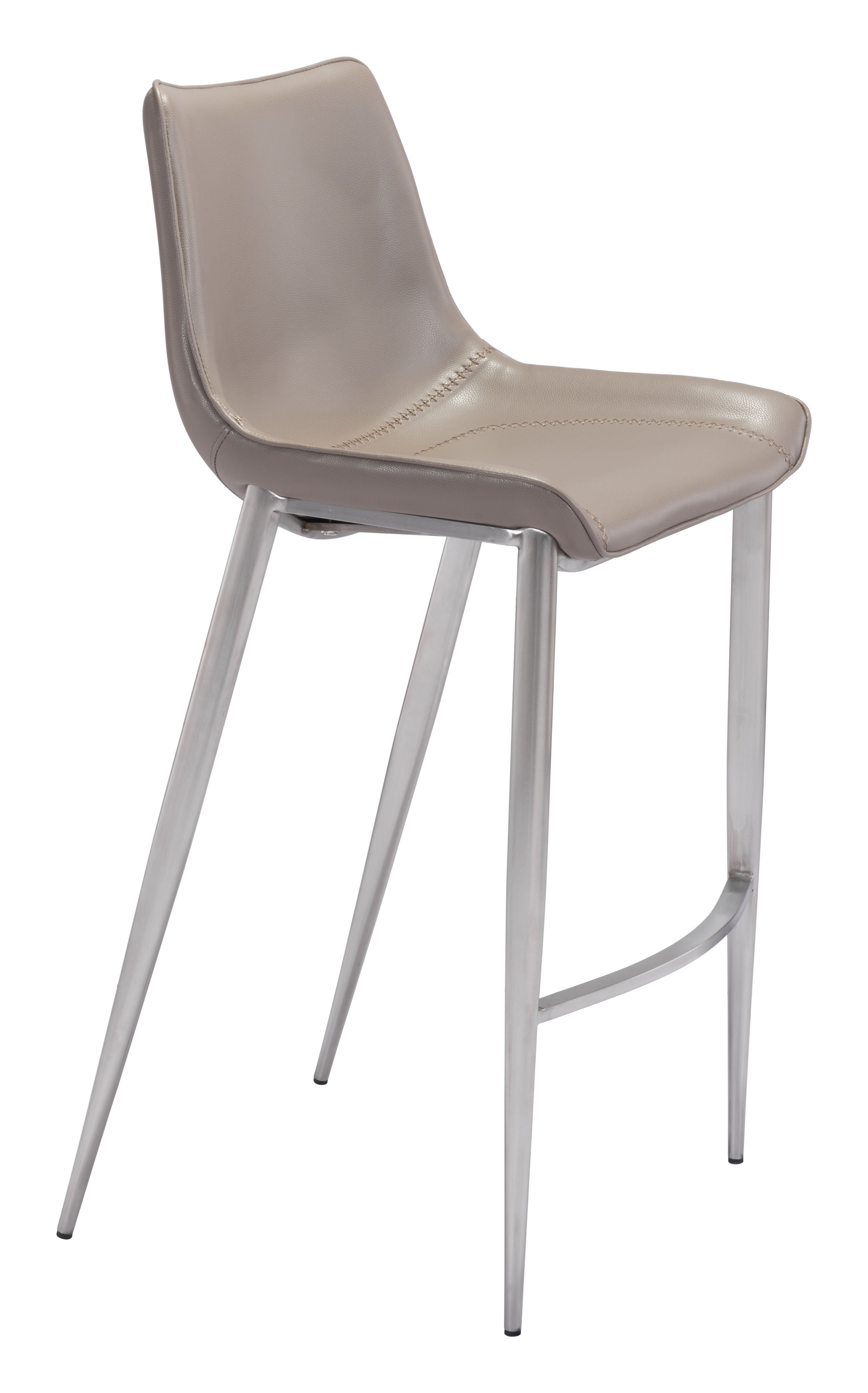 Magnus Barstool Brown & Silver