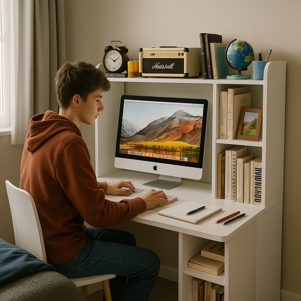 Premium Desktop Storage Rack with Adjustable Shelves - Ultimate Computer Desk Organizer