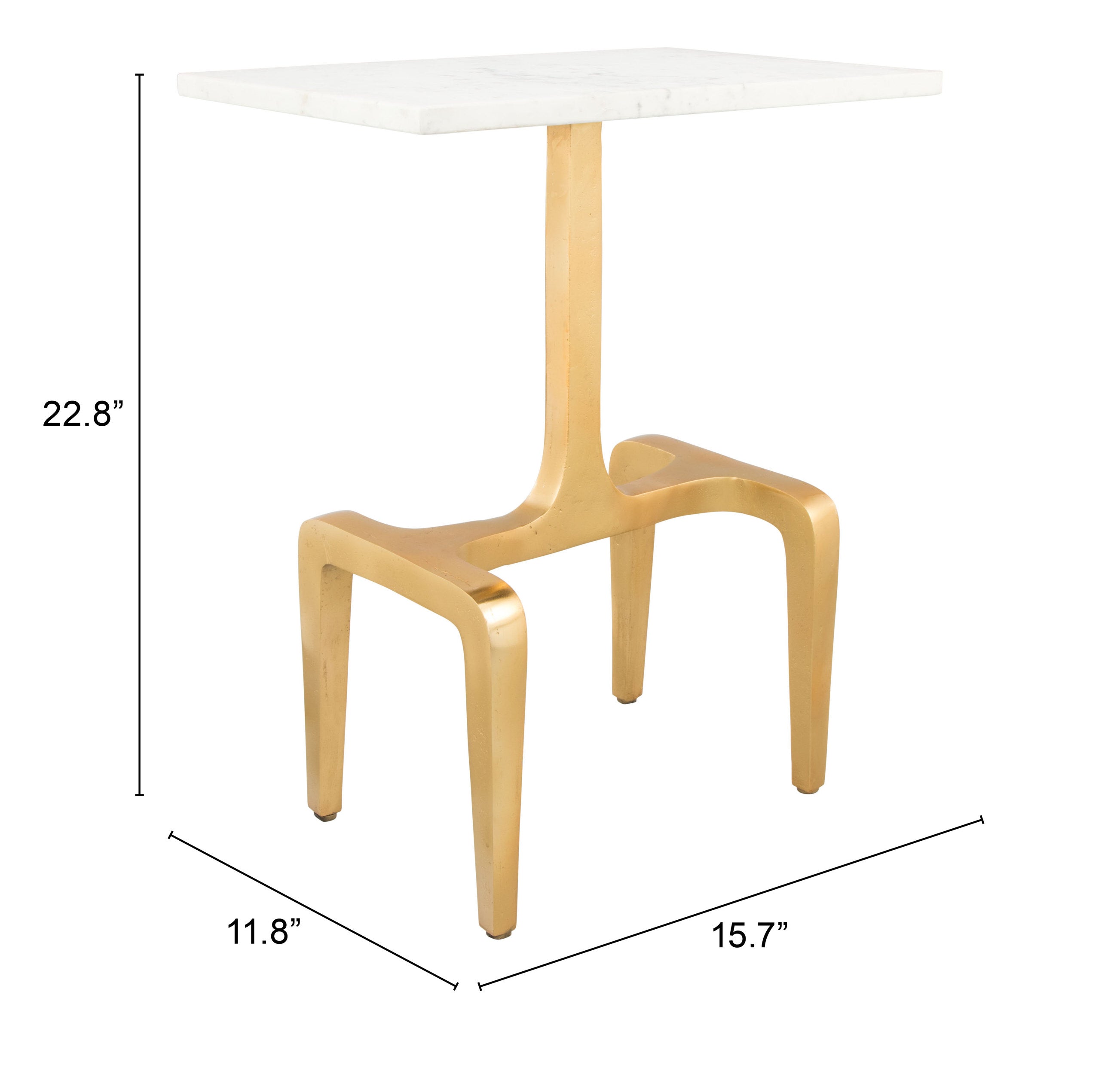 Clement Side Table White & Gold