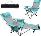 Blue reclining camping chair