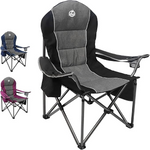 Oversized Portable Camping Chair with Lumbar Support & Cooler Bag - Media 1