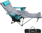 Reclining camping chair used outdoors