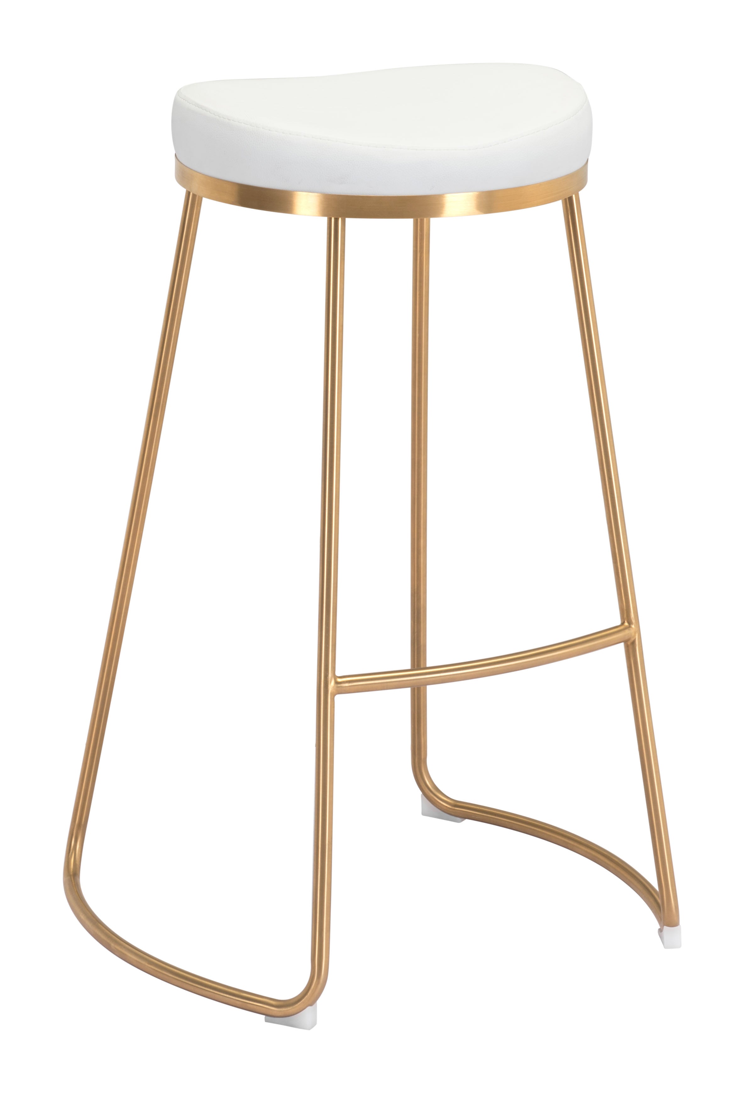 Bree Barstool White & Gold