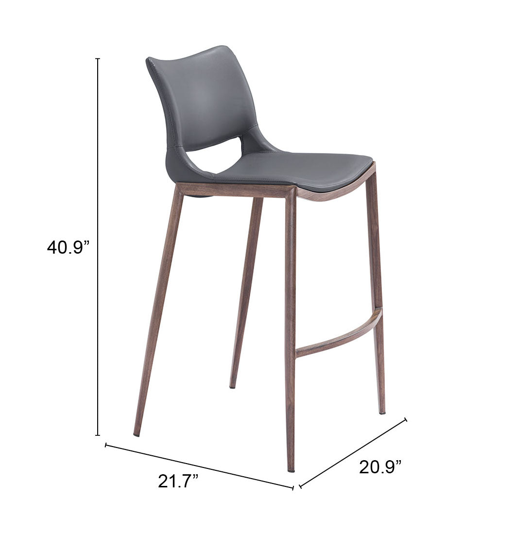 Ace Barstool Dark Gray & Walnut