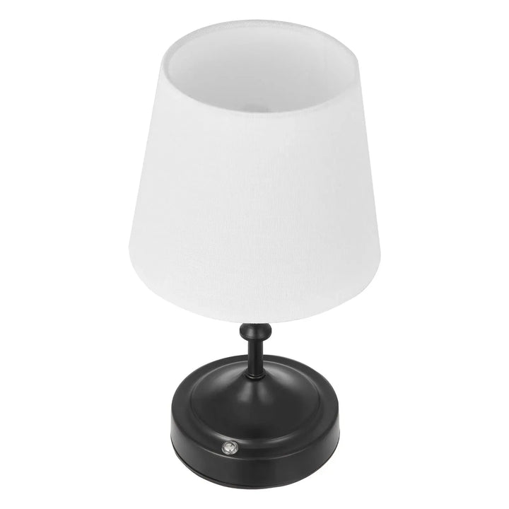 Cordless Table Lamp Rechargeable Battery Small Desk Lamp Fabric Shade Black