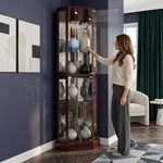 Oak corner curio cabinet dimension diagram showing 72-inch height and 26-inch width