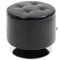 HOMCOM Swivel Ottoman Foot Stool Round PU Leather with Thick Padding Black