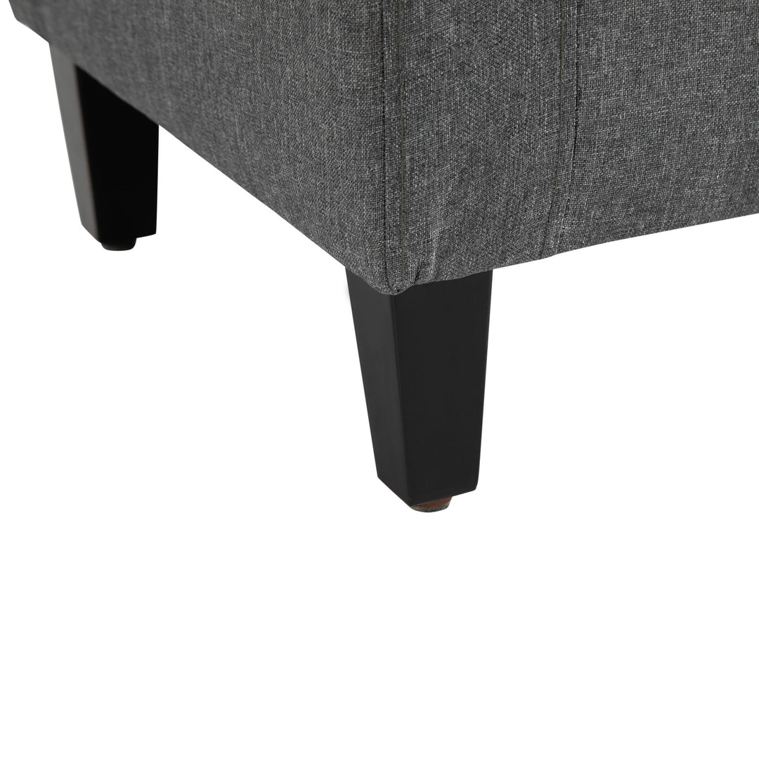 HOMCOM Linen Upholstered Storage Ottoman with Lift-Top Design Space-Saving Gray