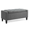HOMCOM Linen Upholstered Storage Ottoman with Lift-Top Design Space-Saving Gray