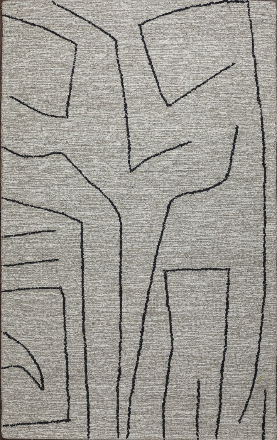 Abbey Valetta Natural, Brown, and Black Wool Handwoven Area Rug