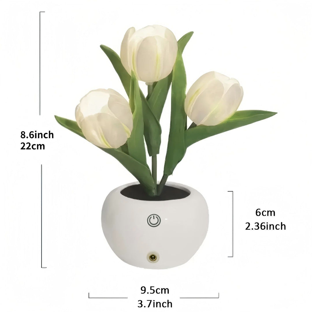Tulip Lamp - LED Replica Tulip Table Lamp with Flower Vase for Desktop Decoration. Suitable for home, living room, desktop decoration, holiday gifts, atmosphere decoration lamps. Powered by USB, with